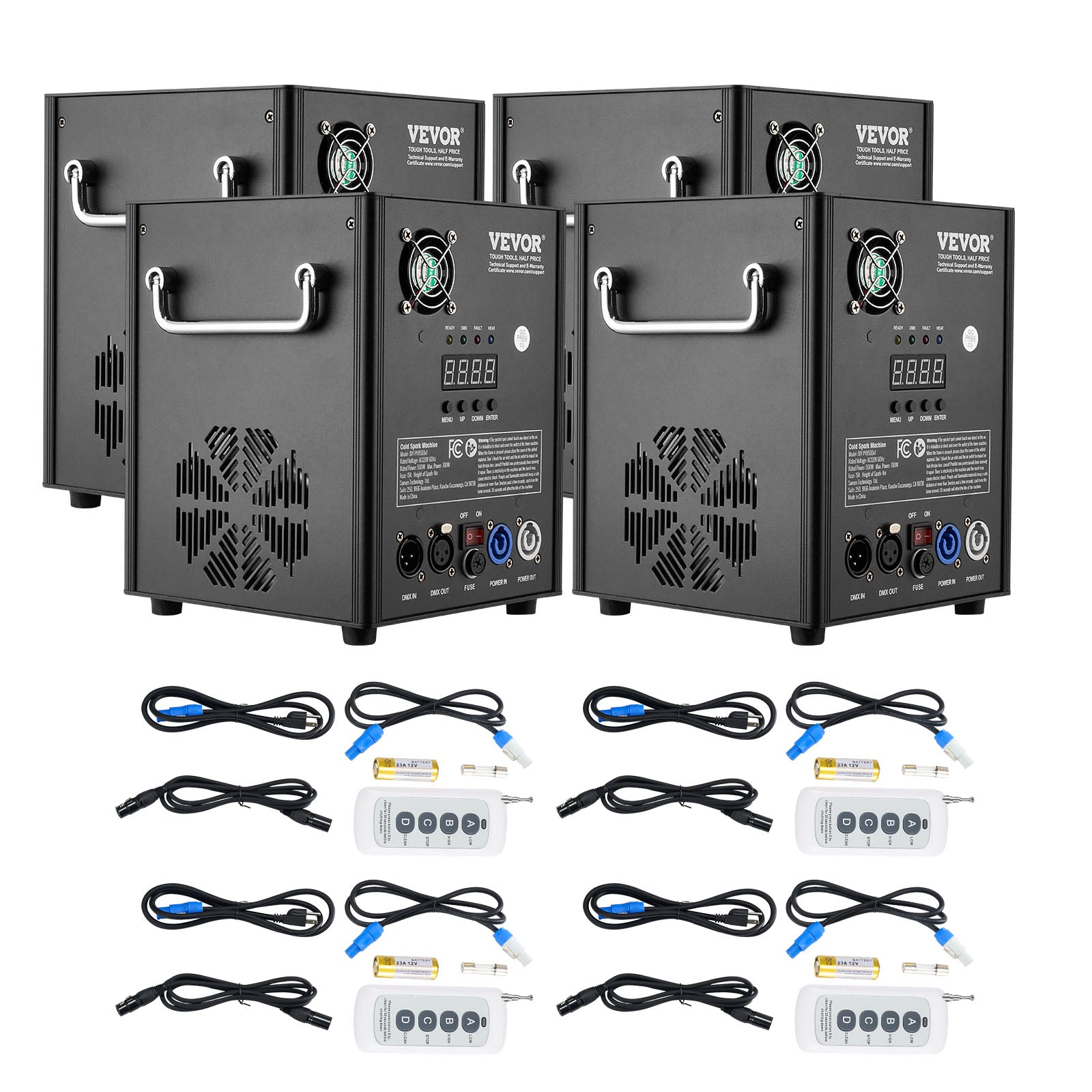 VEVOR 1/2/4X Cold Spark Machine Stage Effect DMX Firework DJ Event Party Wedding