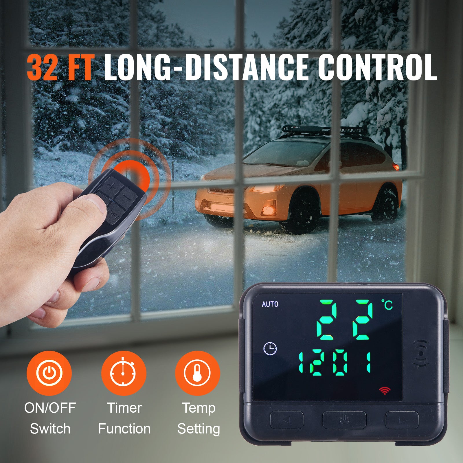 VEVOR Diesel Air Heater All-in-One 5/8 KW With LCD Remote Control Bluetooth