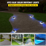 VEVOR 4-24 Pcs Solar Driveway Lights Multicolor LED Solar Dock Deck Lights, IP68