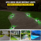 VEVOR 4-24 Pcs Solar Driveway Lights Multicolor LED Solar Dock Deck Lights, IP68