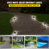 VEVOR 4-24 Pcs Solar Driveway Lights Multicolor LED Solar Dock Deck Lights, IP68