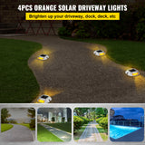 VEVOR 4-24 Pcs Solar Driveway Lights Multicolor LED Solar Dock Deck Lights, IP68