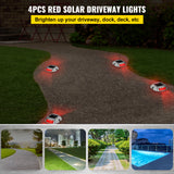 VEVOR 4-24 Pcs Solar Driveway Lights Multicolor LED Solar Dock Deck Lights, IP68