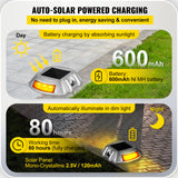 VEVOR 4-24 Pcs Solar Driveway Lights Multicolor LED Solar Dock Deck Lights, IP68
