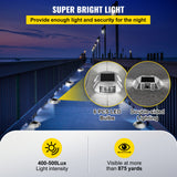 VEVOR 4-24 Pcs Solar Driveway Lights Multicolor LED Solar Dock Deck Lights, IP68
