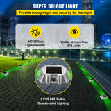 VEVOR 4-24 Pcs Solar Driveway Lights Multicolor LED Solar Dock Deck Lights, IP68