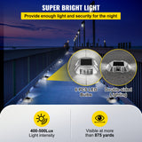 VEVOR 4-24 Pcs Solar Driveway Lights Multicolor LED Solar Dock Deck Lights, IP68