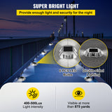 VEVOR 4-24 Pcs Solar Driveway Lights Multicolor LED Solar Dock Deck Lights, IP68