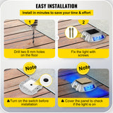 VEVOR 4-24 Pcs Solar Driveway Lights Multicolor LED Solar Dock Deck Lights, IP68