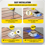 VEVOR 4-24 Pcs Solar Driveway Lights Multicolor LED Solar Dock Deck Lights, IP68