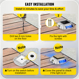 VEVOR 4-24 Pcs Solar Driveway Lights Multicolor LED Solar Dock Deck Lights, IP68