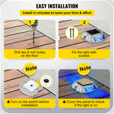 VEVOR 4-24 Pcs Solar Driveway Lights Multicolor LED Solar Dock Deck Lights, IP68