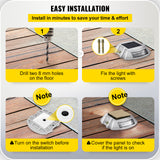 VEVOR 4-24 Pcs Solar Driveway Lights Multicolor LED Solar Dock Deck Lights, IP68