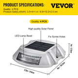 VEVOR 4-24 Pcs Solar Driveway Lights Multicolor LED Solar Dock Deck Lights, IP68