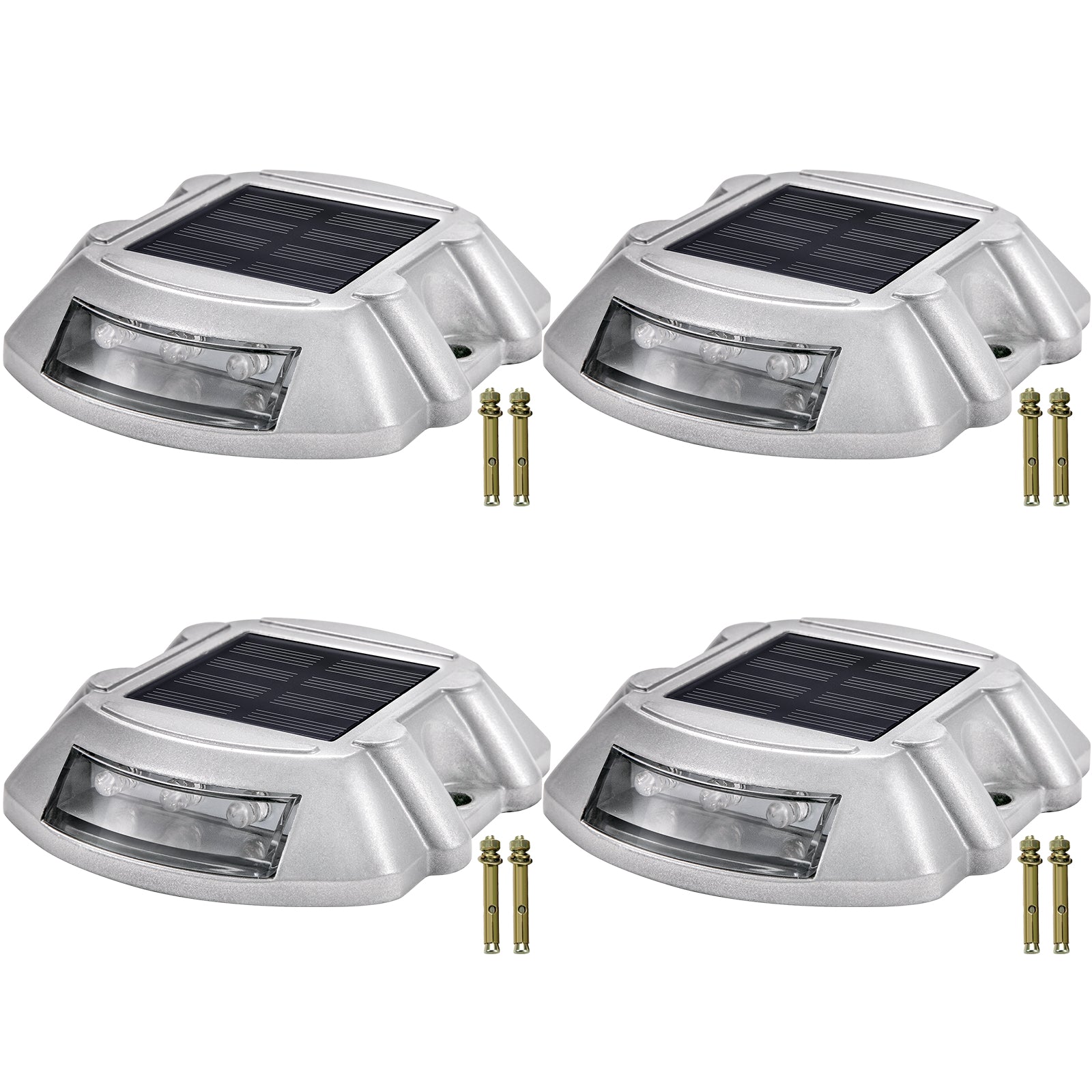 VEVOR 4-24 Pcs Solar Driveway Lights Multicolor LED Solar Dock Deck Lights, IP68