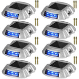 VEVOR 4-24 Pcs Solar Driveway Lights Multicolor LED Solar Dock Deck Lights, IP68