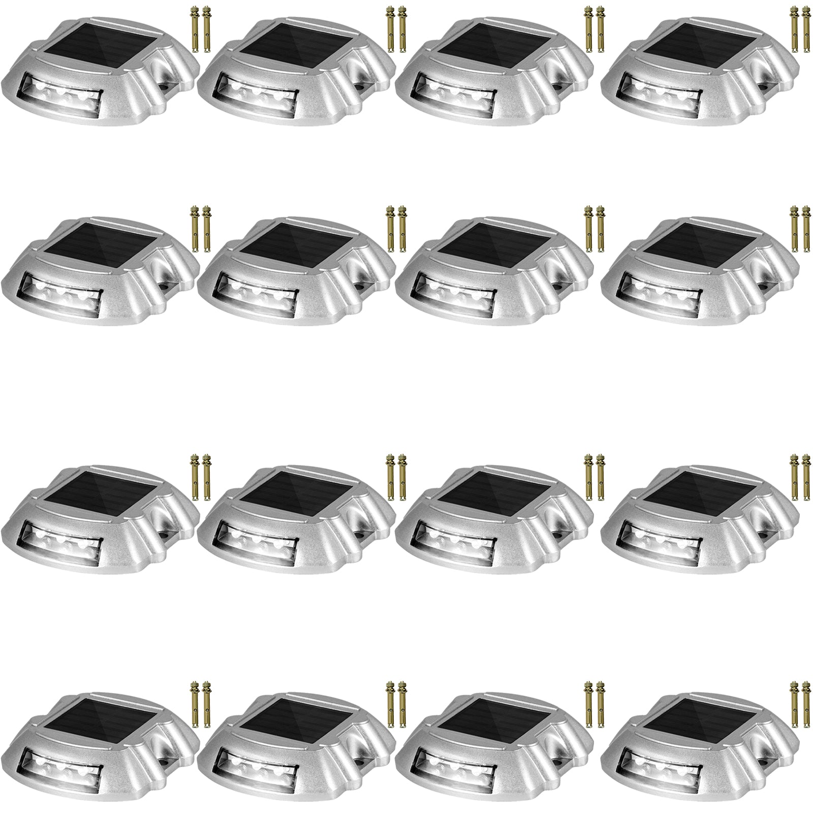 VEVOR 4-24 Pcs Solar Driveway Lights Multicolor LED Solar Dock Deck Lights, IP68