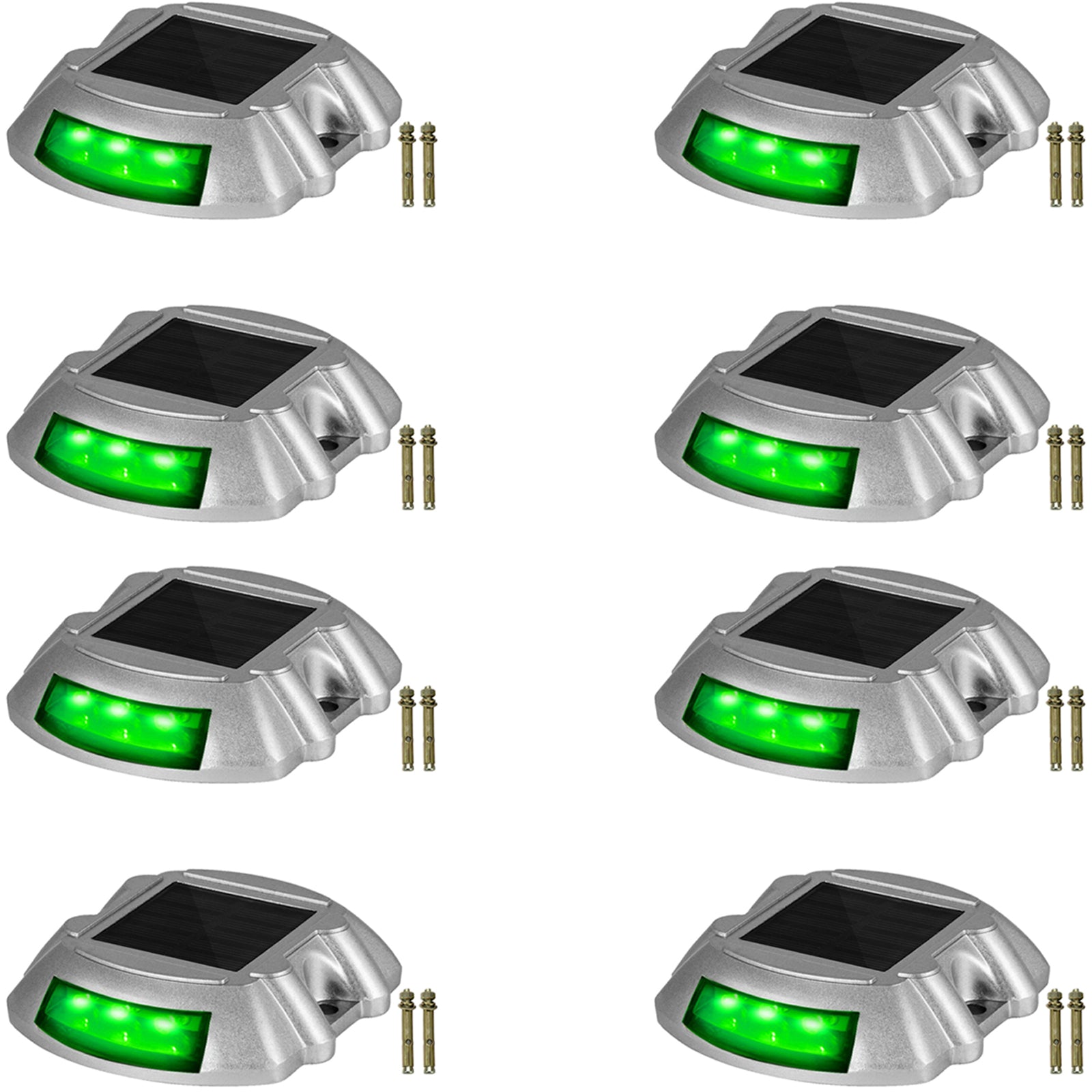 VEVOR 4-24 Pcs Solar Driveway Lights Multicolor LED Solar Dock Deck Lights, IP68