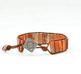 Handcrafted Stylish Versatile Fashionable Durable Leather & Natural Stone Bracelet