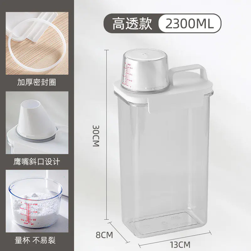 Durable Clear Laundry Storage Jar Transparent & Moisture-Proof