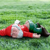 Unique Funny Whimsical Tipsy Gnome Sculpture Statue Home Decor