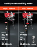 VEVOR Electric Hoist 440lbs Crane Winch with Wireless Remote Control 480W 110V