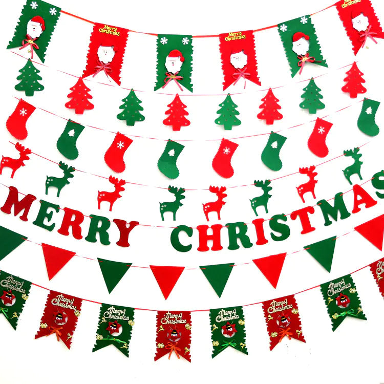Christmas Triangle Banner Decoration with Letters | Holiday Decor