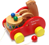 Little Bear Wooden Drum Toy Educational Rhythmic Gift