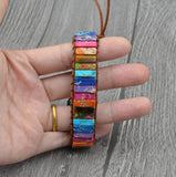 Handcrafted Stylish Versatile Fashionable Durable Leather & Natural Stone Bracelet