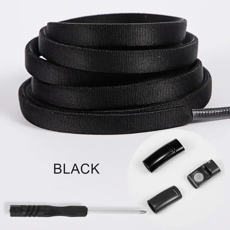 Colorful Magnetic No-Tie Shoelaces with Metal Flat Design Multicolor