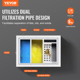 VEVOR 8/25/40LBS Commercial Grease Interceptor Trap 3/6/10 GPM Stainless Steel