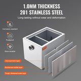 VEVOR 8/25/40LBS Commercial Grease Interceptor Trap 3/6/10 GPM Stainless Steel