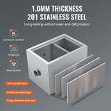 VEVOR 8/25/40LBS Commercial Grease Interceptor Trap 3/6/10 GPM Stainless Steel