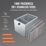 VEVOR 8/25/40LBS Commercial Grease Interceptor Trap 3/6/10 GPM Stainless Steel