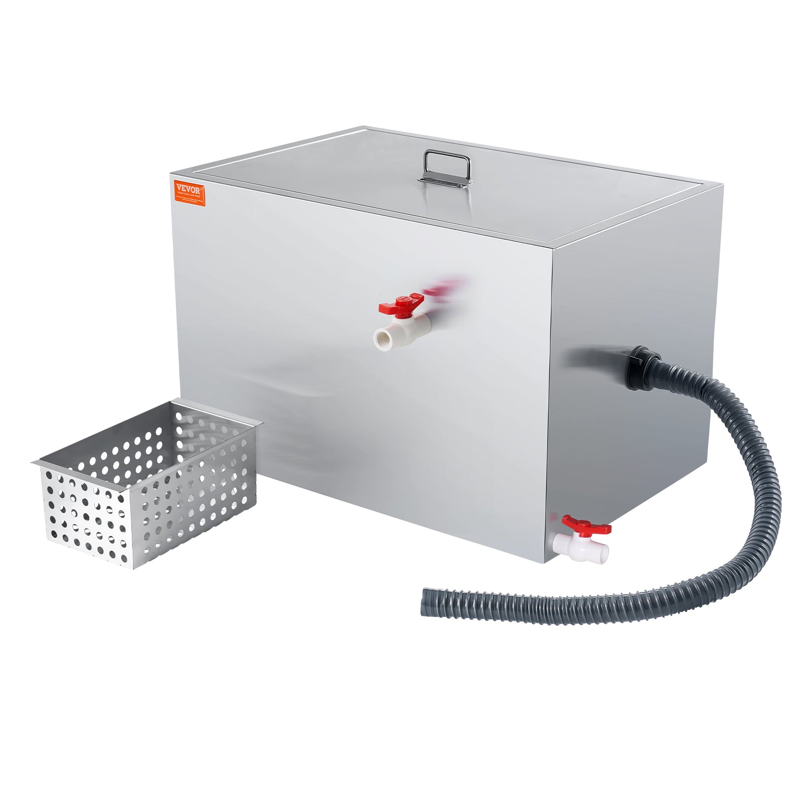 VEVOR 8/25/40LBS Commercial Grease Interceptor Trap 3/6/10 GPM Stainless Steel