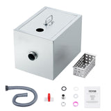 VEVOR 8/25/40LBS Commercial Grease Interceptor Trap 3/6/10 GPM Stainless Steel
