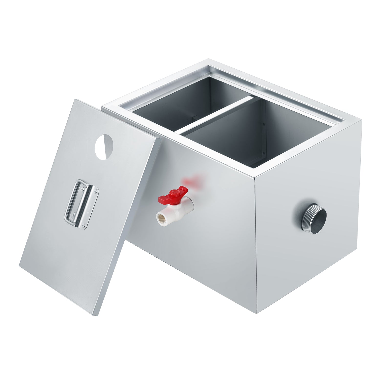 VEVOR 8/25/40LBS Commercial Grease Interceptor Trap 3/6/10 GPM Stainless Steel