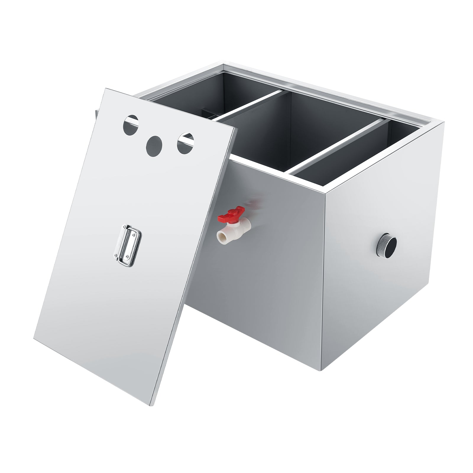 VEVOR 8/25/40LBS Commercial Grease Interceptor Trap 3/6/10 GPM Stainless Steel