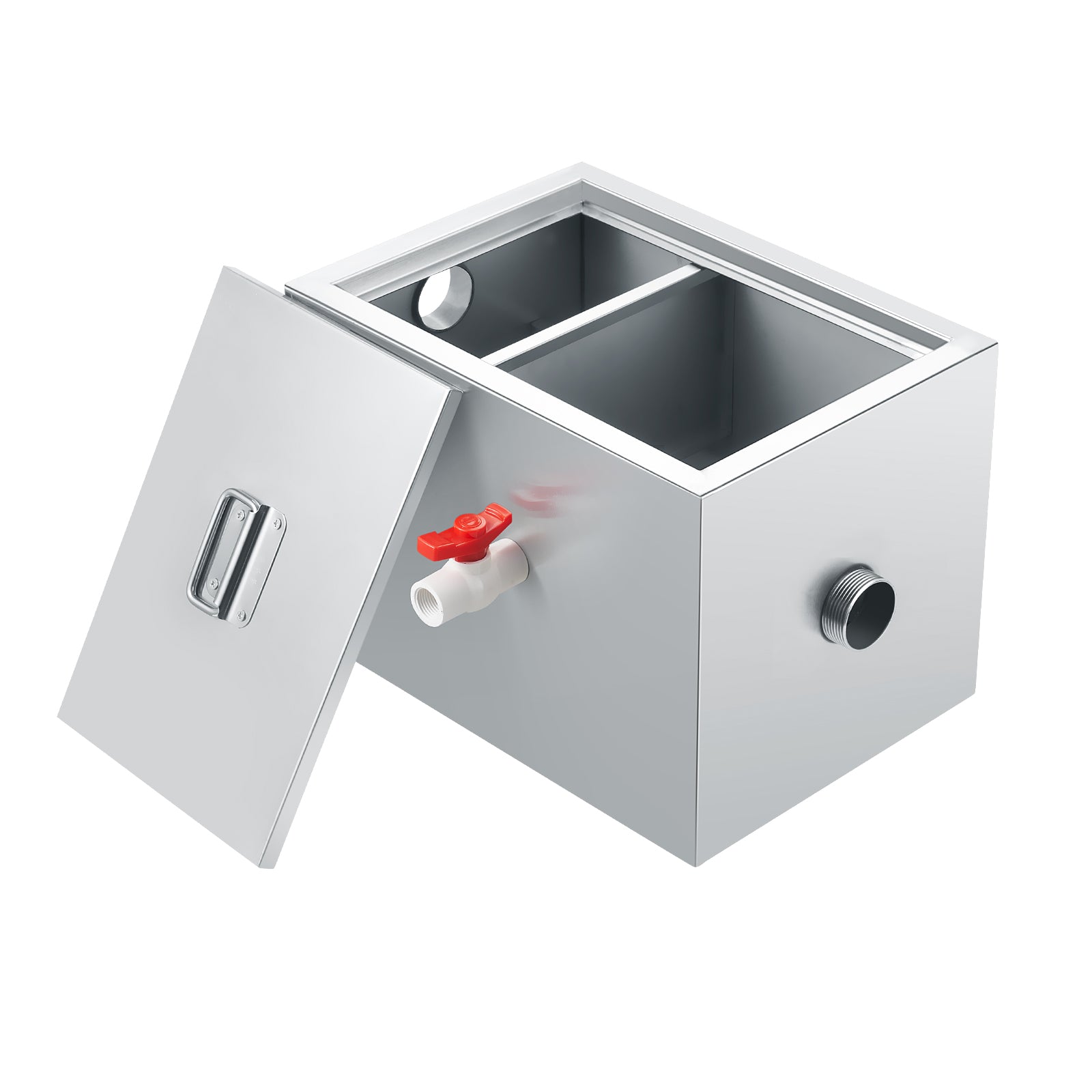 VEVOR 8/25/40LBS Commercial Grease Interceptor Trap 3/6/10 GPM Stainless Steel