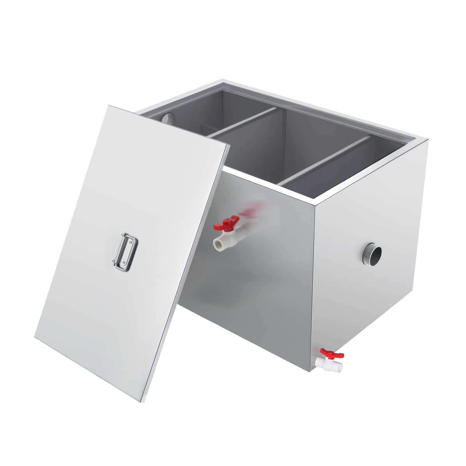 VEVOR 8/25/40LBS Commercial Grease Interceptor Trap 3/6/10 GPM Stainless Steel