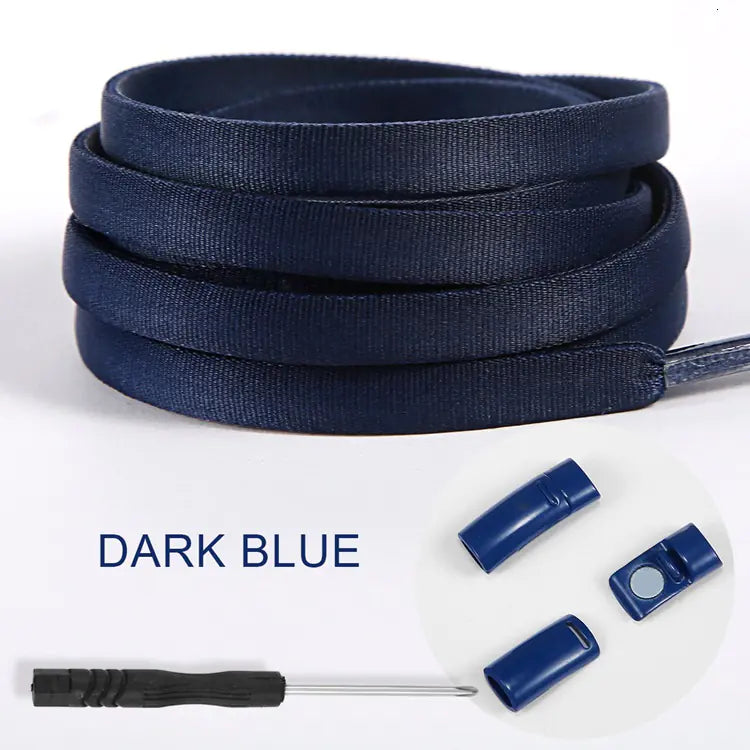 Colorful Magnetic No-Tie Shoelaces with Metal Flat Design Multicolor