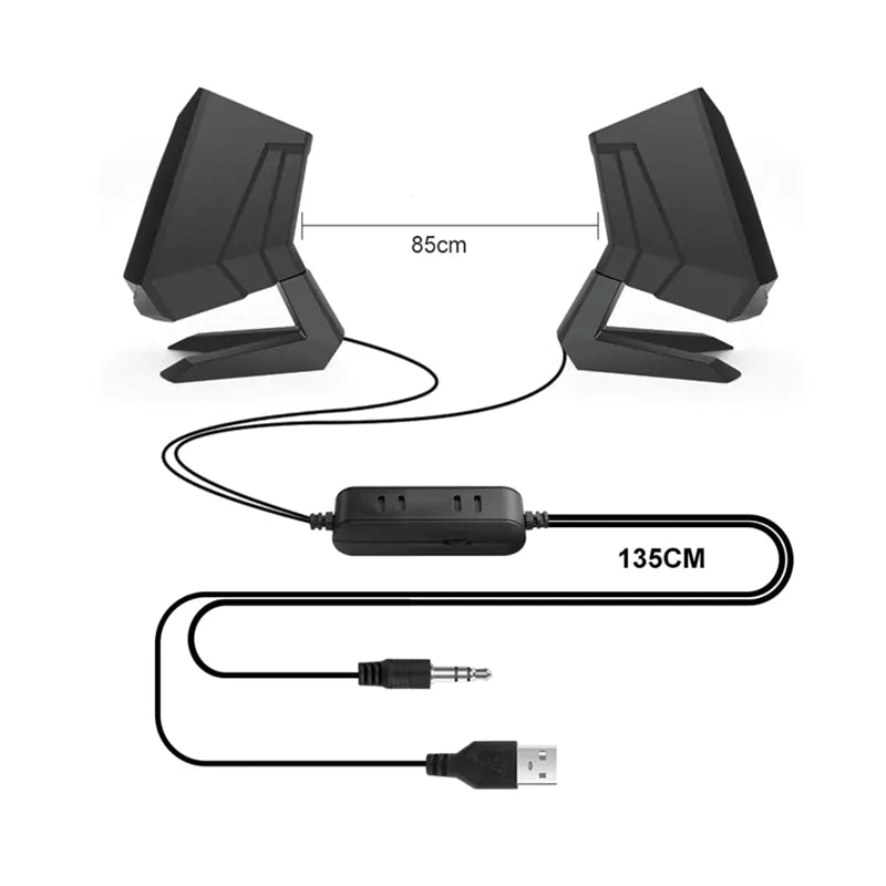 Computer USB Hi-Fi Speakers Multimedia Wireless Compact Speakers