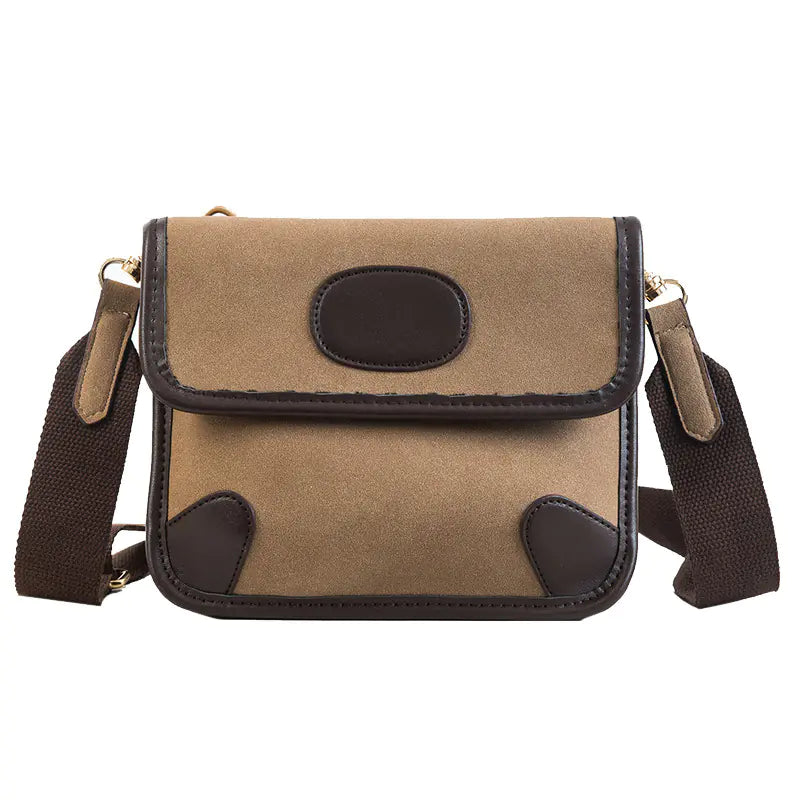 Chic Suede Mini Shoulder Bag Zippered Casual Crossbody Bag