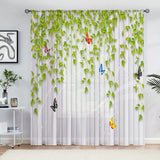Butterfly Leaf Pattern Light-Filtering Drapes MultiSize Light Filtering