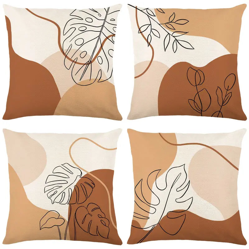 Nordic Morandi Abstract Lines Throw Soft Pillowcase 17.71in