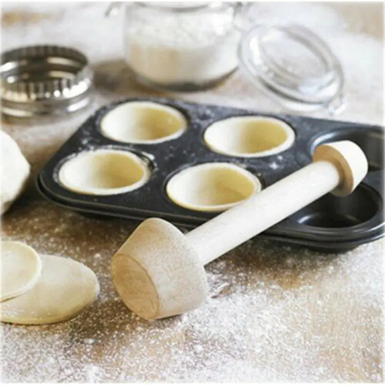 Eco Wood Pastry Tart Shaper Wooden Pastry Pusher Tart Mold