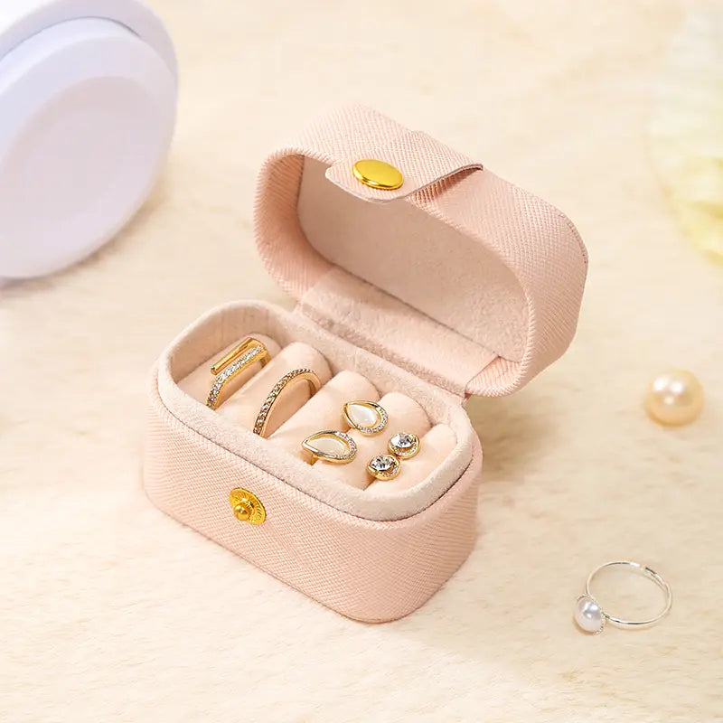 Compact Leather Ring Travel Case Ring Case Organizer