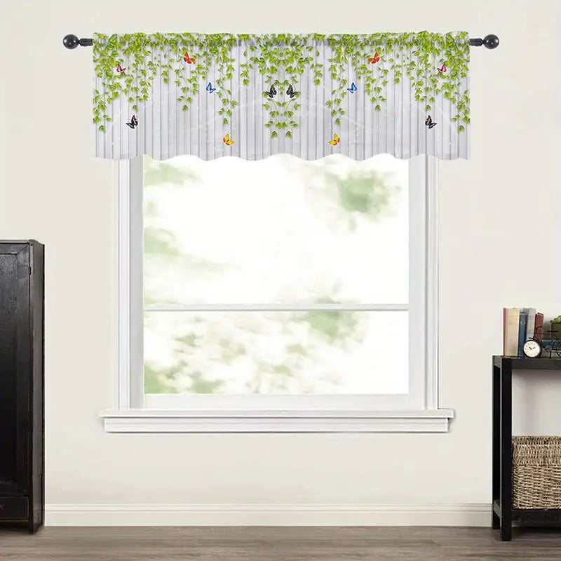 Butterfly Leaf Pattern Light-Filtering Drapes MultiSize Light Filtering