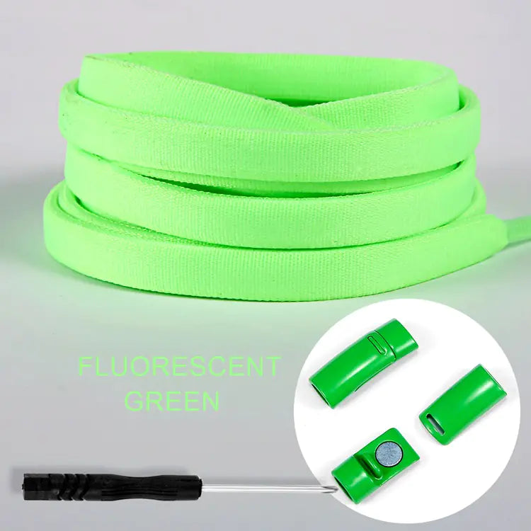 Colorful Magnetic No-Tie Shoelaces with Metal Flat Design Multicolor
