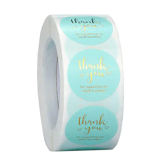 Gold Foil 1-Inch Thank You Stickers - 500 Pack Gift Decor